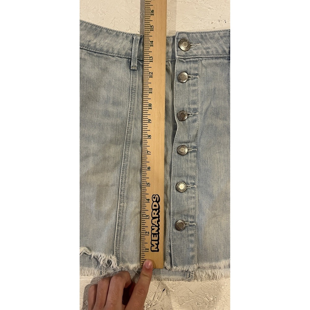 American Eagle Skirt Mini Stretch Button Front Blue Denim Women's 6‎ - Picture 6 of 9